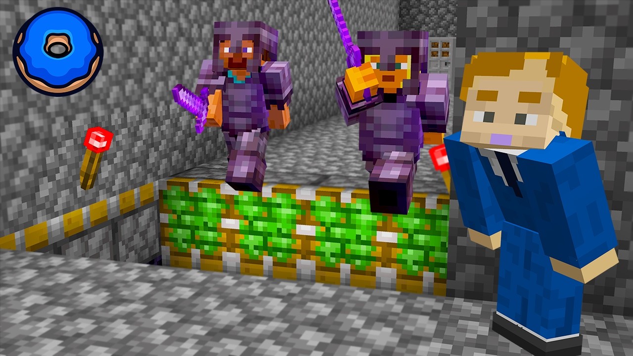 ドーナツSMPでネザライト装備キッズをトラップに仕掛けて強奪してみた