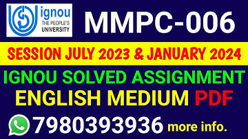 MMPC 6 Solved Assignment 2023-24 English, MMPC 6 Solved Assignment 23-24, MMPC-006 Assignment