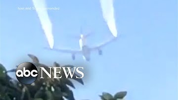 Jet plane dumps fuel over elementary school yard l ABC News
