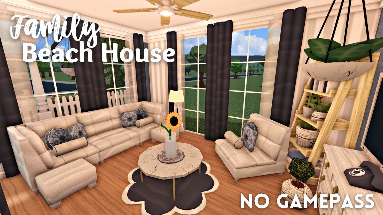 [roblox bloxburg] no gamepass family beach house 🌊 part 2 ꒰ full tour ...
