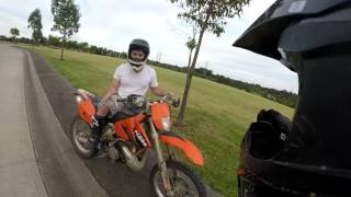 Angry Cemetery Care Taker and Wife Chase Bikers!