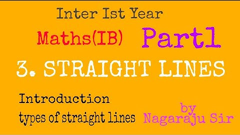 Inter Ist year STRIGHT LINES part1 by NAGARAJU Sir//slope in different ways//
