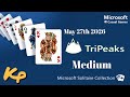 Microsoft Solitaire Collection - Daily Challenge - TriPeaks Medium - May 27th 2026 - 2026-05-27