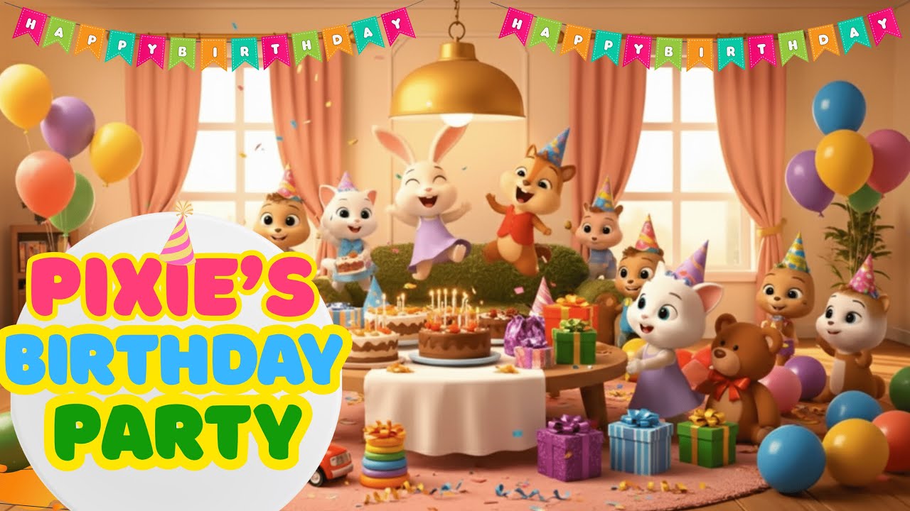 Happy Birthday Song |Pixie’s Birthday Surprise Party | Mimi & Keeko’s Fun Celebration | Kids Song