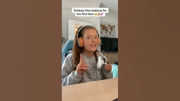 Tomboy tries makeup for the first time 🙈💕Katie whitney #shorts #cringe