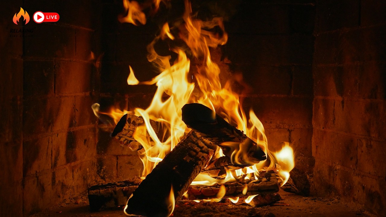 12 Hours of Squeaking Fire in the Fireplace🔥Soul Therapy & Relief from All Fatigue