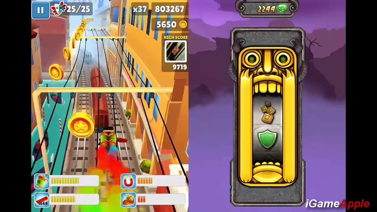 Temple Run 2 VS Subway Surfers iPad Gameplay for Children HD #29 - YouTube