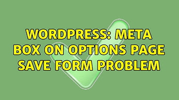 Wordpress: Meta box on options page save form problem
