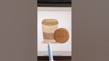 Procreate cafe vibe stamp brush - link in bio #procreate #procreateshorts #procreatetutorials