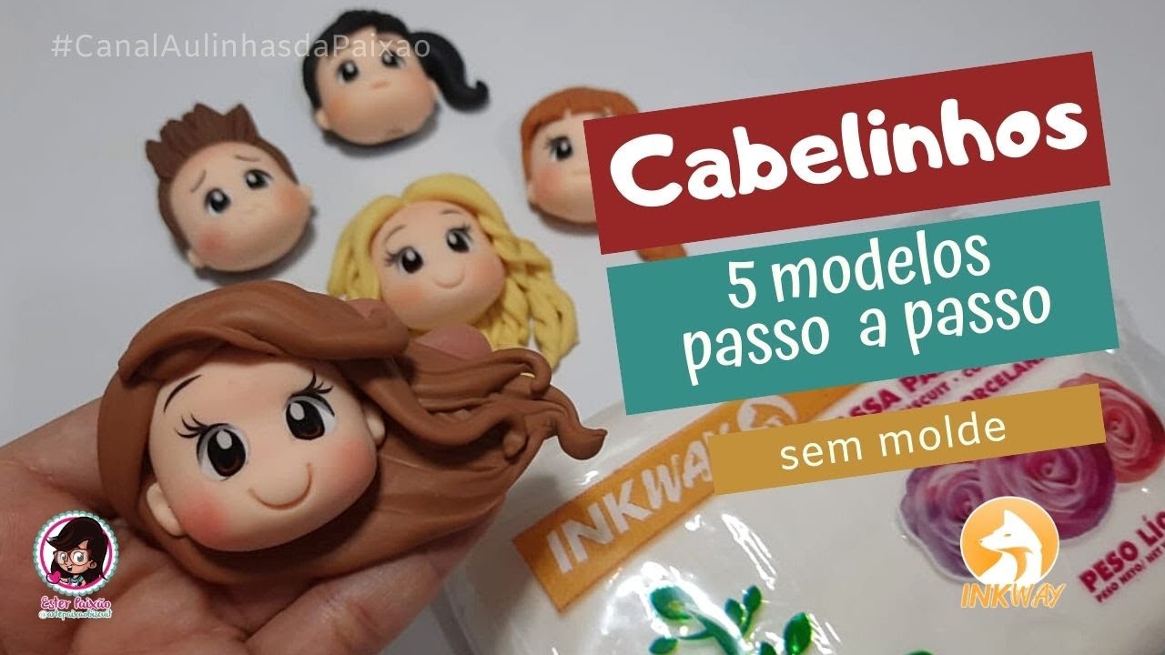 Cabelinhos de biscuit sem molde passo a passo INKWAY