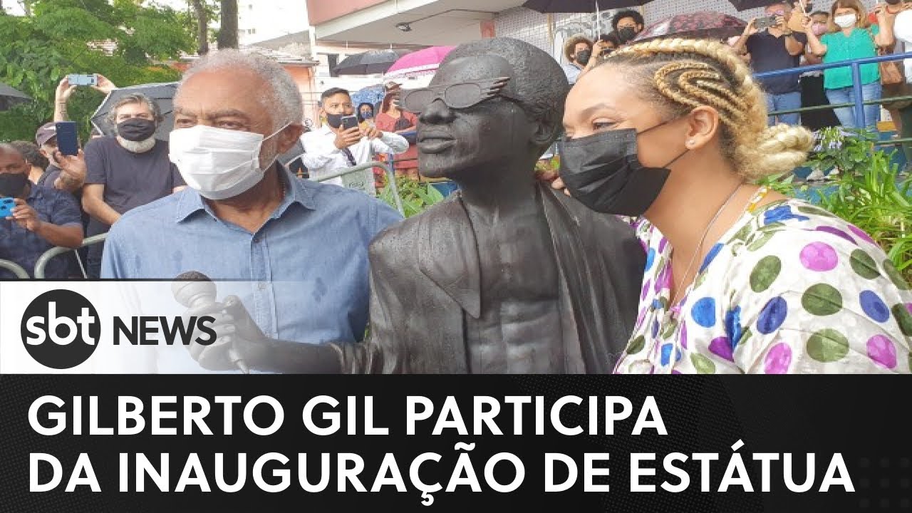 Gilberto Gil participa de inauguração da estátua de Itamar Assumpção em São Paulo