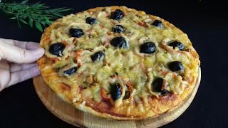 طريقة عمل اروع بيتزا بدون دلك بدون حليب بيتزا سهلة وبسيطة  shortvideo pizza