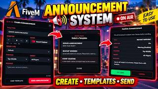 ⚡ FiveM Announcement System | Modern UI + Saved Templates