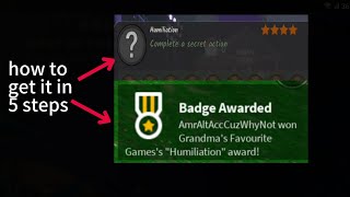How to get humiliation badge in 5 step roblox survive 99 night in the forest