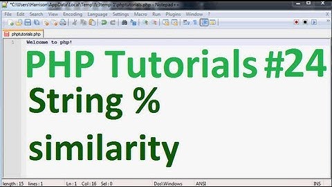 Basic PHP Programming Tutorial 24: String similarity