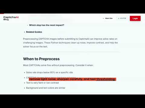 CAPTCHA Image Preprocessing: 5 Ways to Improve Solve Rates
