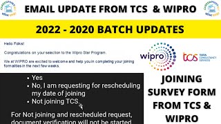 BIG UPDATE FROM TCS AND WIPRO REGARDING JOINING | JOINING SURVEY FORM FROM TCS AND WIPRO