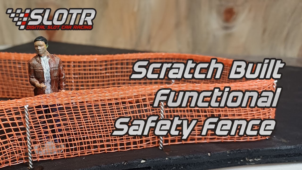 Scratch Built Functional Orange Safety Fence Crash Barrier