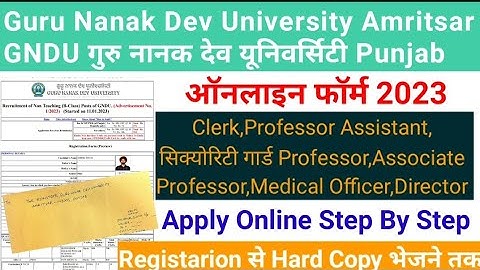 GNDU University Amritsar Online Form Kaise Bhare 2023 || GNDU recruitment 2023 | gndu clerk DEO Form