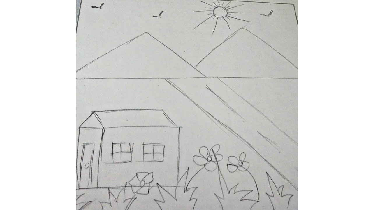 How to draw Landscape Scenery kaise banate hain drawing scenery