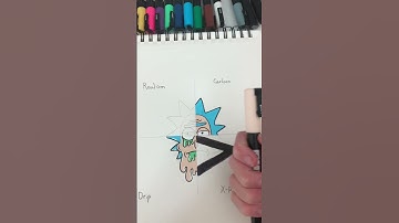 Drawing Rick And Morty in 4 different styles! (X-Ray) #shorts #viral #trending #art #foryou #drawing