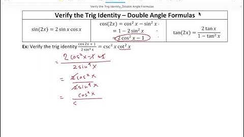 43.Verify the Trig Identity Double Angle Formulas