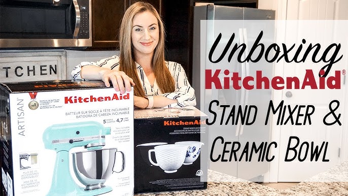 Unboxing  KitchenAid Hobnail Ceramic Stand Mixer Bowl + My