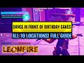 [ALL LOCATIONS] Dance in Front Of Different Birthday Cakes in Fortnite Season 4 - FREE CAKEY WRAP