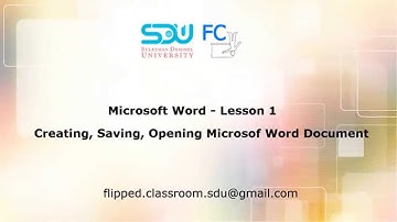 Microsoft Word, Lesson 1. Creating, Saving, and Opening Microsoft Word document