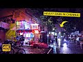 4K Chennai Rainy Night Virtual Walking Tour | India Heavy Rain City Ambience | Rain ASMR [4K/50fps]