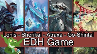 Coming up with titles is hard! Lonis vs Shorikai vs Atraxa vs Go-Shintai EDH / CMDR game play