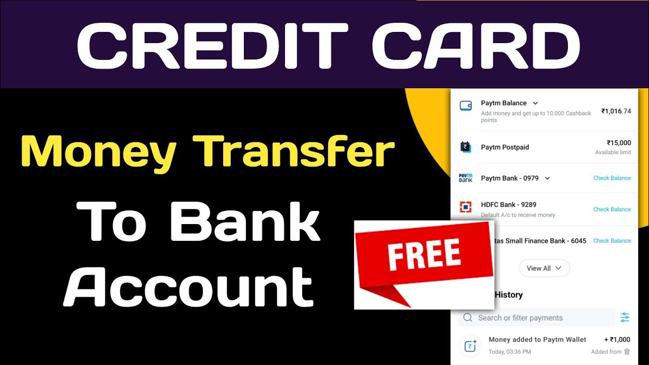 Credit Card Money Transfer To Bank account YouTube