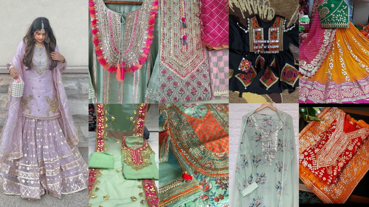 Gotti work on dress, designer gota patti work dress designs, gota work dress designs YouTube