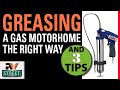 Greasing front end, Class A, Gas RV Motorhome the right way + 3 tips