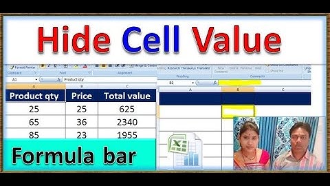 Hide Cell Value  , Hide Cell Value  in excel, Hide Cell Value  from formula bar, excel, Microsoft ,