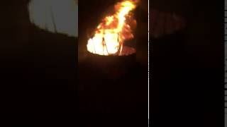 Insane redneck blows stuff up in fire