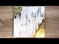 Abstract Acrylic Painting Swipe And Splatter Technique With Gold Leaf