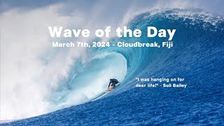 Wave of the Day: Soli Bailey, Second Reef Cloudbreak, Mar 7th by Surfline 53,399 views 2 months ago 1 minute, 9 seconds