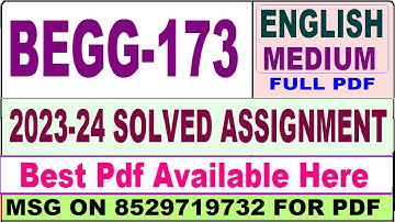 begg 173 solved assignment 2023-24 || begg 173 solved assignment 2024 || begg 173 assignment 2023-24