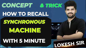 DAY 01|| Synchronous Machine Recall in 5 minute | SYNCHRONOUS MACHINE || SSC JE 2022