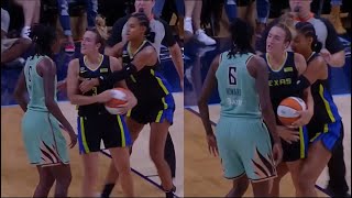 "F*CK OFF ME B*TCH" Marina Mabrey & Natasha Howard Get Into It & Earn Double Technical Fouls! #WNBA