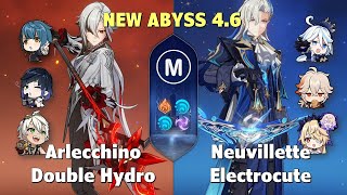 Arlecchino C1 Double Hydro & Neuvillette C3 Electrocute - Abyss 4.6 Genshin Impact - Floor 12 9 star