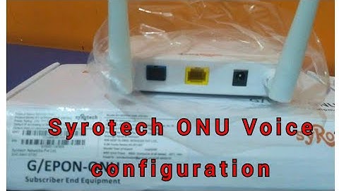 Syrotech ONU VoIP configuration
