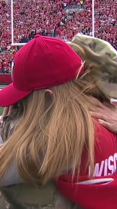 Army Captain Surprises Daughter At Wisconsin Badgers Game