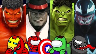 Marvel Venom vs Hulk, Spider-Man, Iron Man, Captain America, Deaspool &amp; Among us Super Heroes!