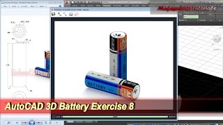 AutoCAD 3D Modeling | Battery Tutorial | Exercise 8