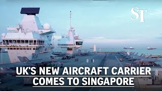 UK's new aircraft carrier comes to Singapore - YouTube