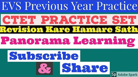 CTET EVS Previous Year Questions | EVS Pedagogy | September 2014 | CTET | Panorama Learning