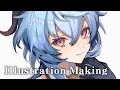 【イラストメイキング7】厚塗りで原神の甘雨ちゃんを描く【Speed Painting】