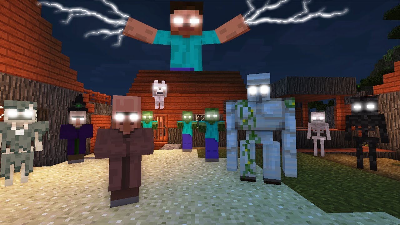 ¡HEROBRINE Y SU EJERCITO VS RAPTORGAMER 💀 MINECRAFT ENTIDADES MALIGNAS MAS PODEROSAS MINECRAFT